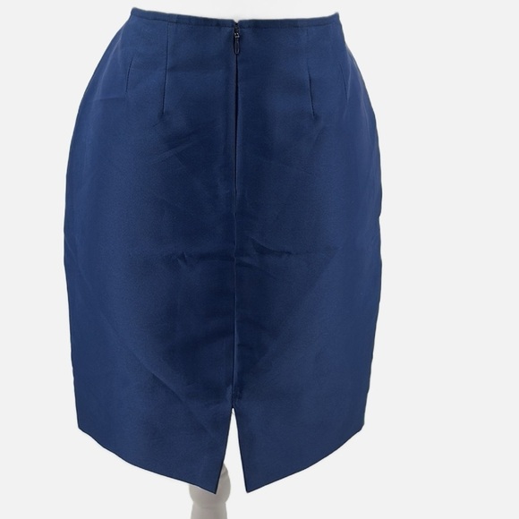 St. John Couture Silk & Satin Pencil Skirt in Marine - Size 6 - Picture 2 of 6